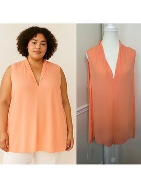 NWT Michel Studio Sleevless Pleated Blouse 16